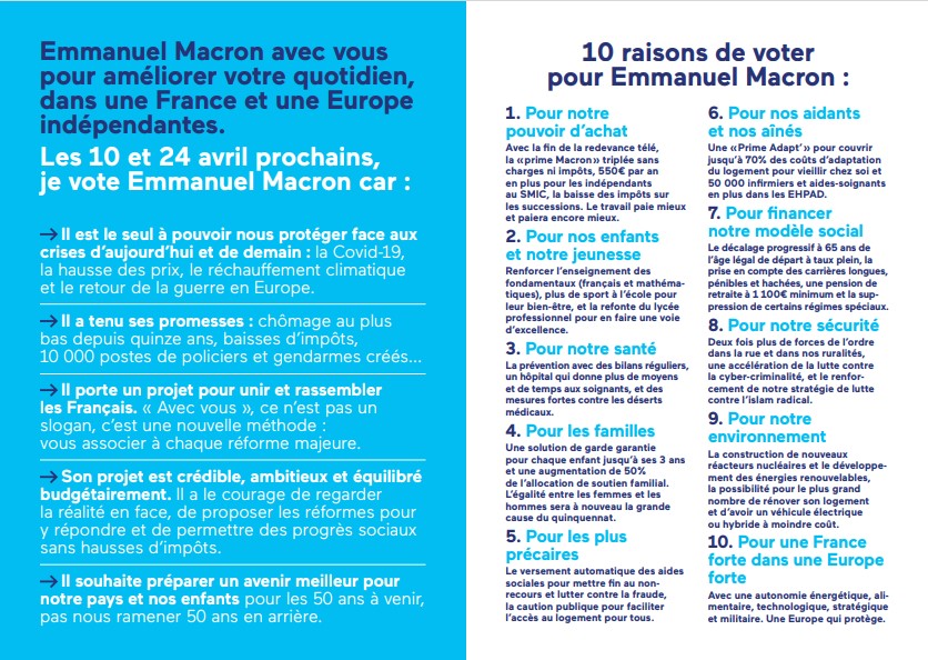 10 raisons de voter Macron