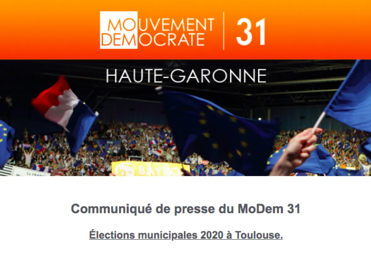 Communiqué de Presse du MoDem 31